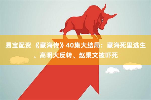 易宝配资 《藏海传》40集大结局：藏海死里逃生、高明大反转、赵秉文被吓死
