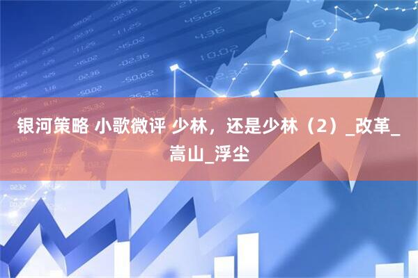 银河策略 小歌微评 少林，还是少林（2）_改革_嵩山_浮尘