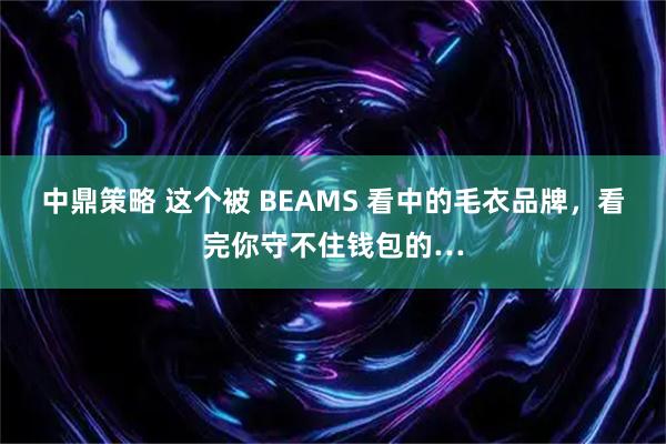 中鼎策略 这个被 BEAMS 看中的毛衣品牌，看完你守不住钱包的…